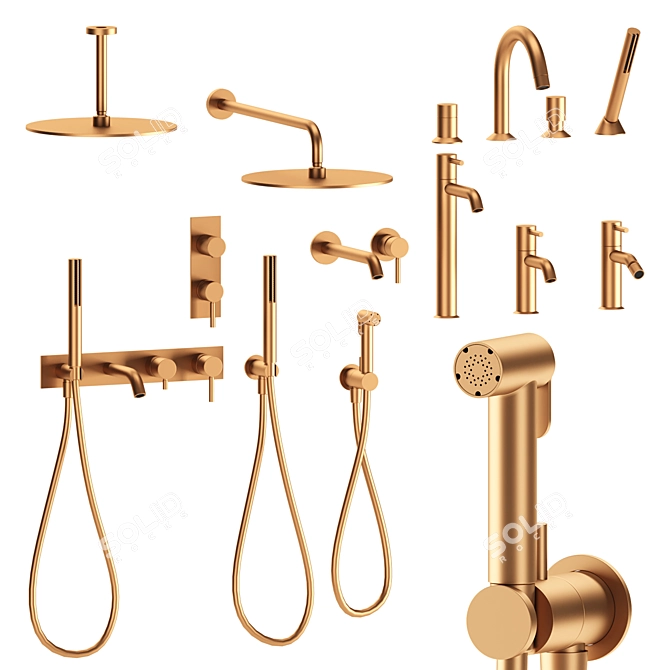 Fantini Nostromo Bathroom Fixtures Set 3D model image 4