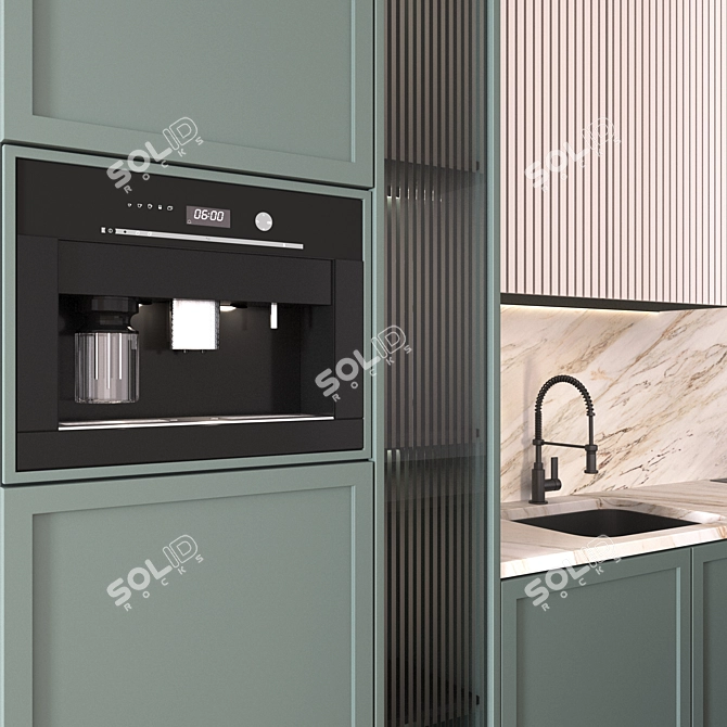 Corner Kitchen 39 NeoClassic with Premium Appliances 3D model image 3