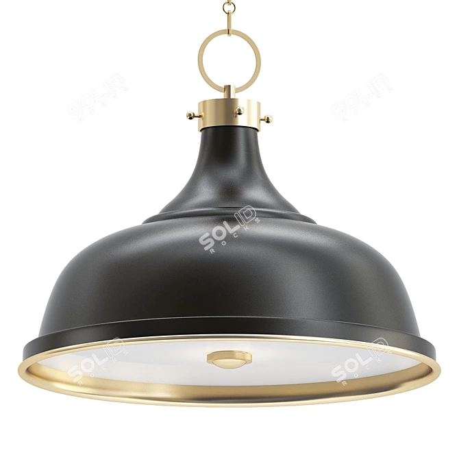 Industrial Loft Antique Bronze Pendant 3D model image 1