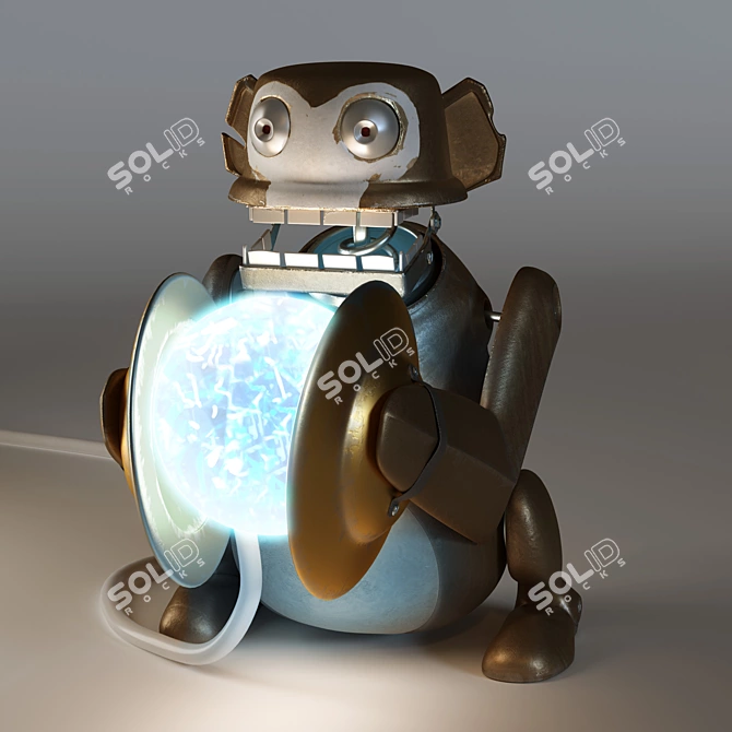 Monochrome Monkey Night Light 3D model image 3