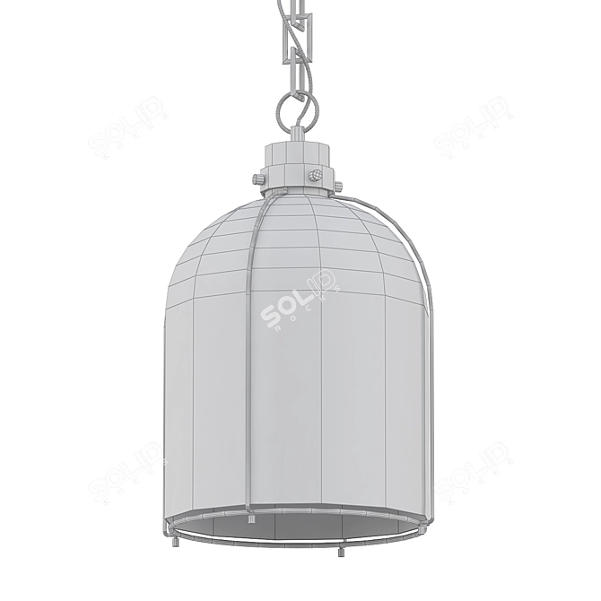 Modern Old Bronze Pendant Light 3D model image 2