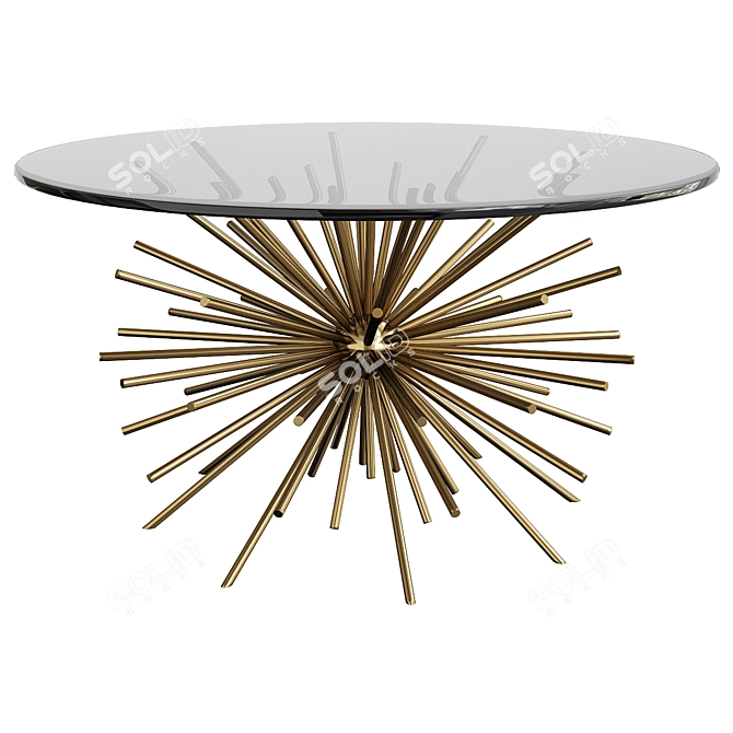 Starburst Brass Coffee Table 3D model image 1