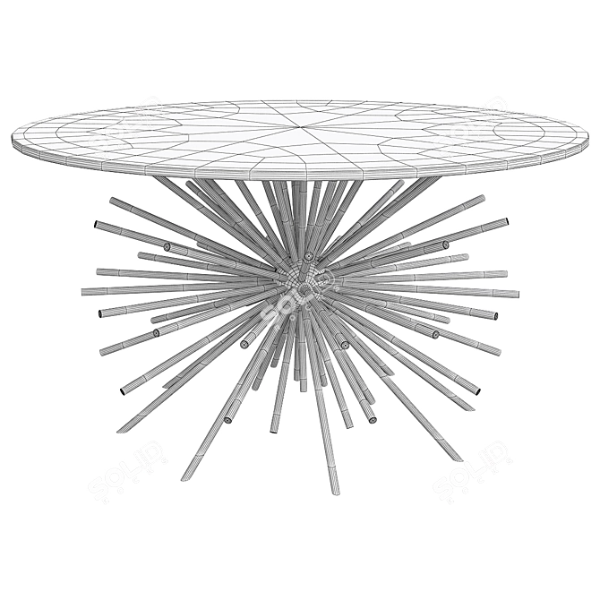Starburst Brass Coffee Table 3D model image 2