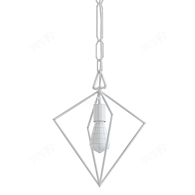 Modern One Light Pendant Fixture 3D model image 2