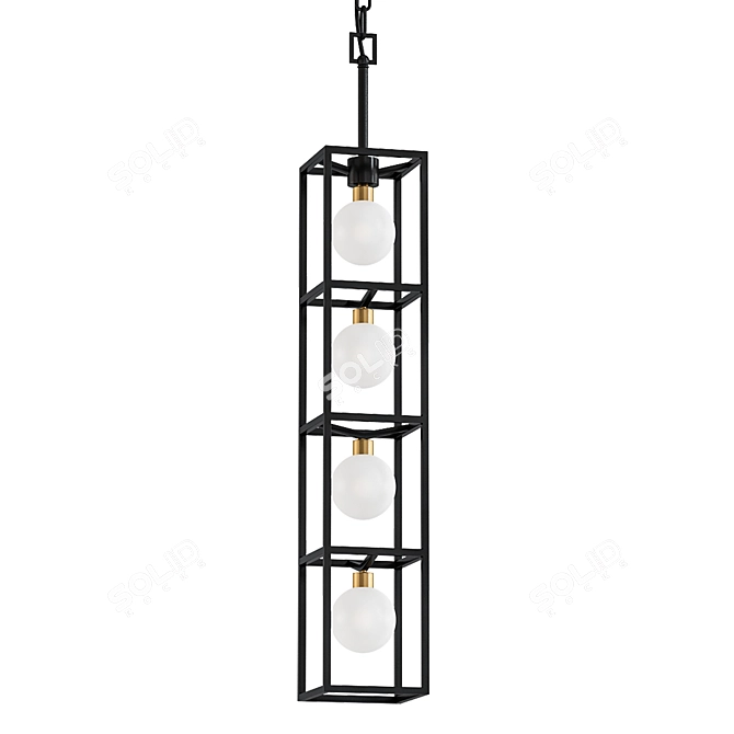 Elegant Plaza Foyer Pendant Light 3D model image 1