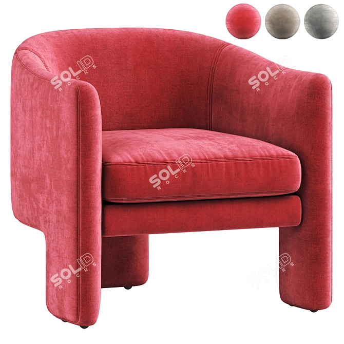 Contemporary Fairfax Armchair 3D Model 3D model image 1