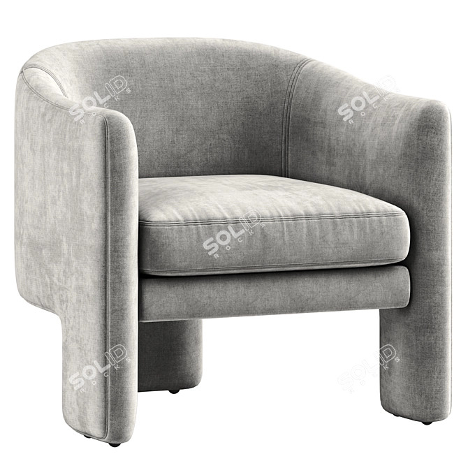 Contemporary Fairfax Armchair 3D Model 3D model image 3
