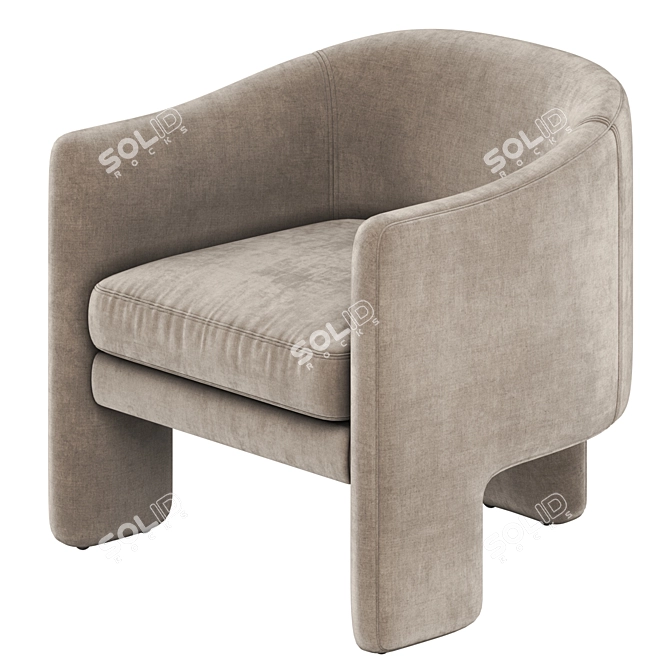 Contemporary Fairfax Armchair 3D Model 3D model image 5