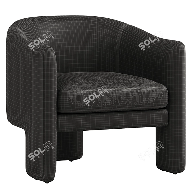 Contemporary Fairfax Armchair 3D Model 3D model image 6