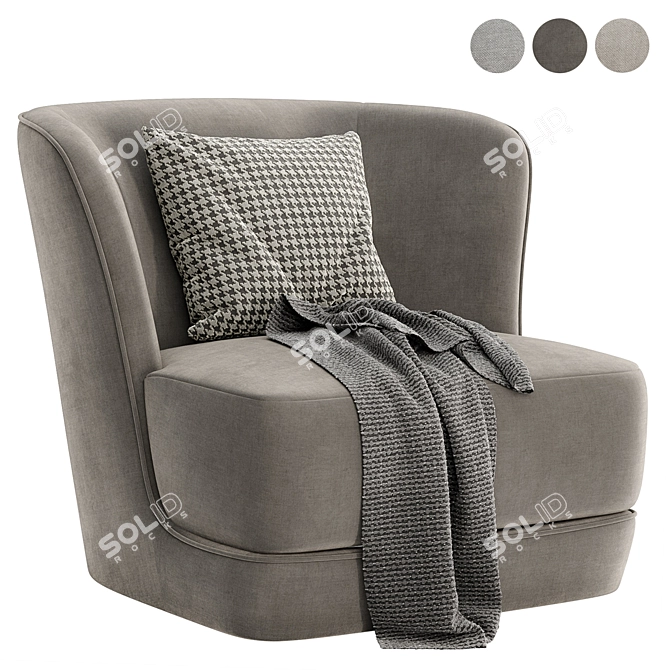 Title: Elegant ROYALE Armchair, Casamilano 3D model image 2