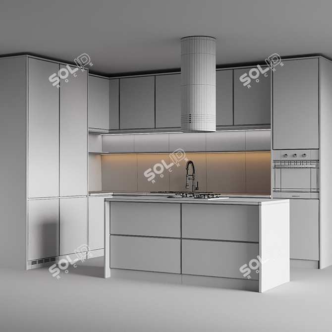 Modern 3D Kitchen Appliance Models 3D model image 4