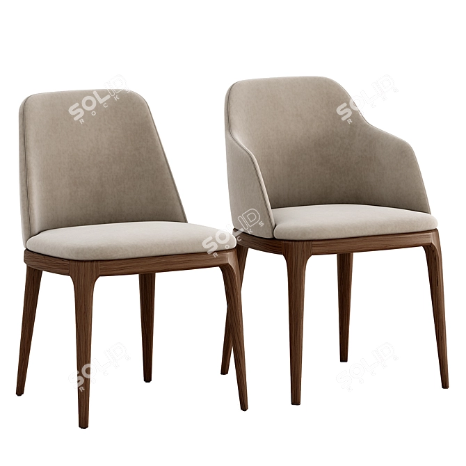 Grace Chair Concorde Table Set 3D model image 2
