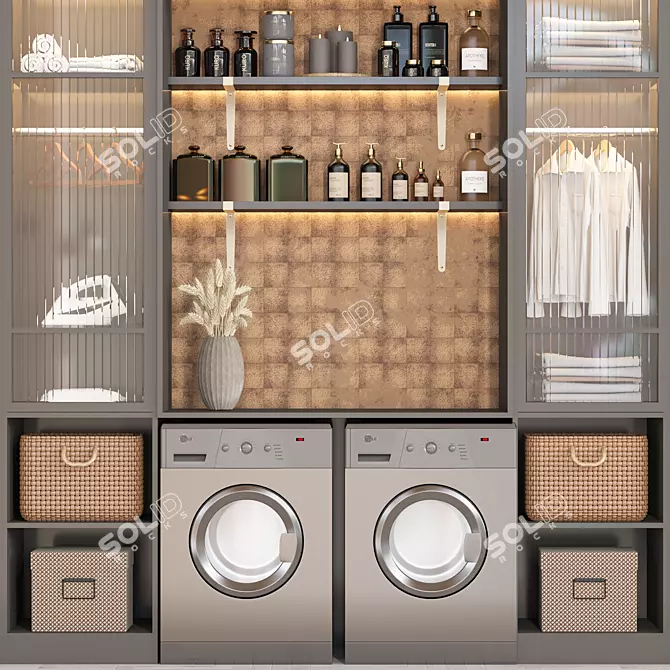 Organized Laundry Set Max/FBX/Vray 3D model image 2