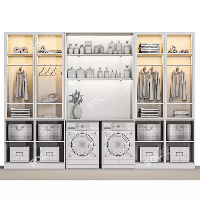 Organized Laundry Set Max/FBX/Vray 3D model image 4