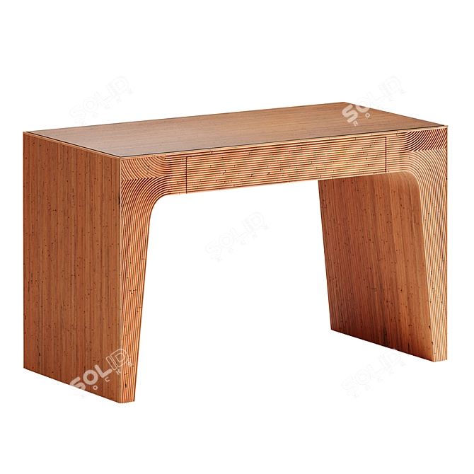 Premium Rattan Desk Model 3D model image 1