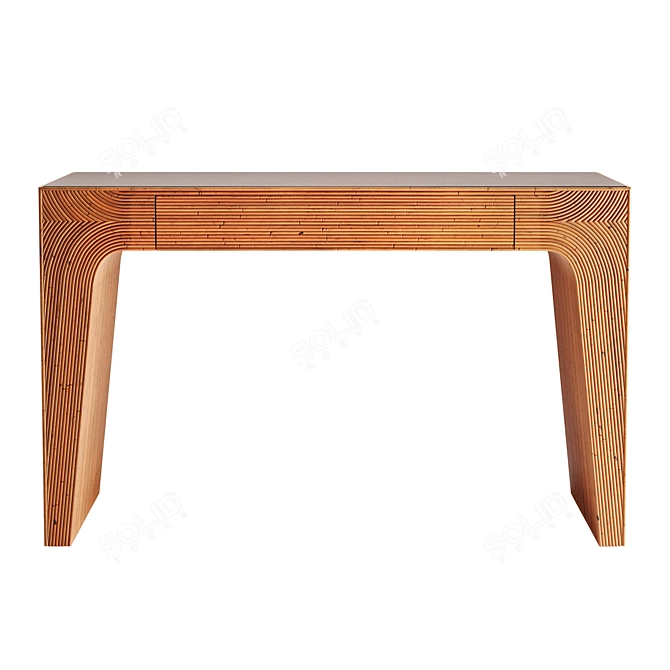 Premium Rattan Desk Model 3D model image 2