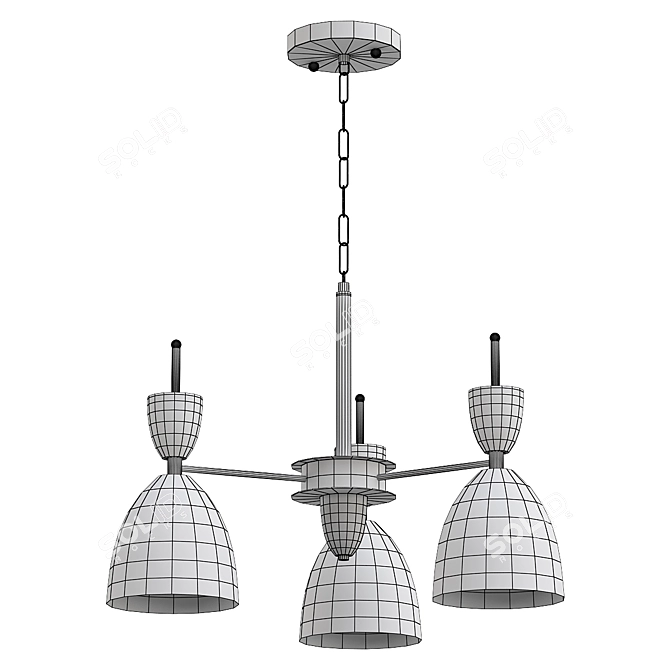 Modern Gemma Chandelier 3D Model 3D model image 2