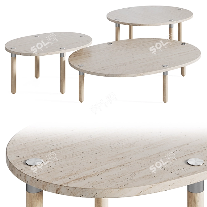 Modern Set Tuk Magazine Tables 3D model image 1