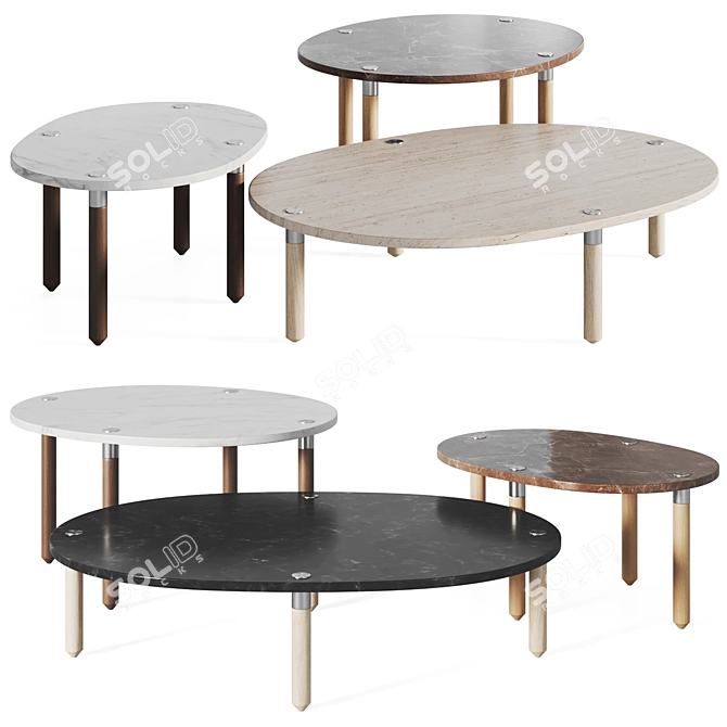 Modern Set Tuk Magazine Tables 3D model image 2