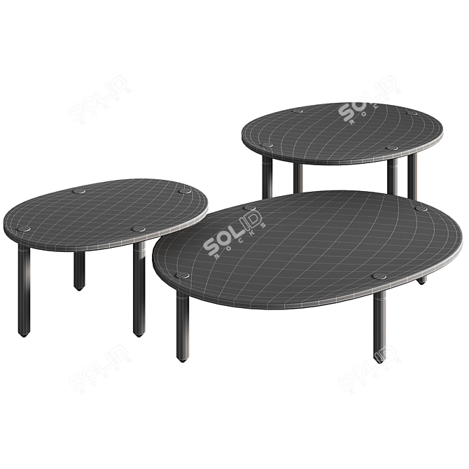 Modern Set Tuk Magazine Tables 3D model image 5