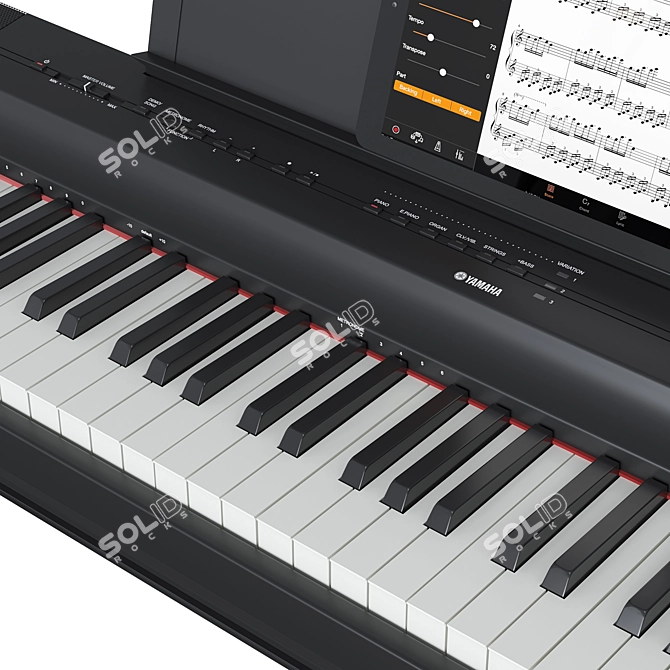 Yamaha P-125 Digital Piano Set 3D model image 3