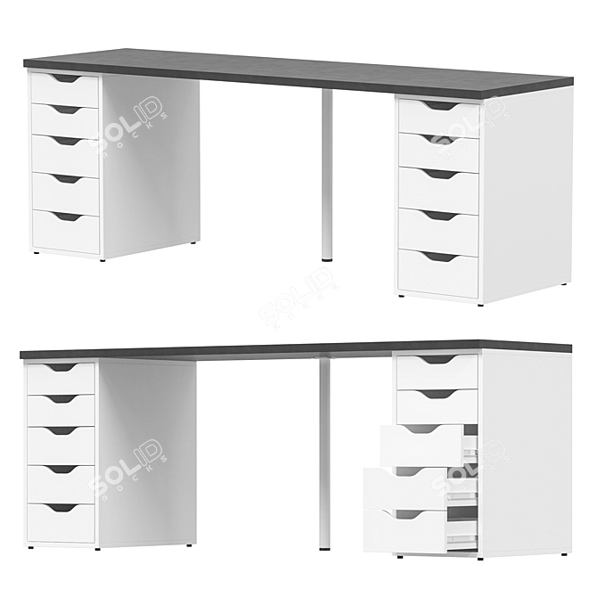 LAGKAPTEN ЛАГКАПТЕН Workstation Desk 3D model image 3