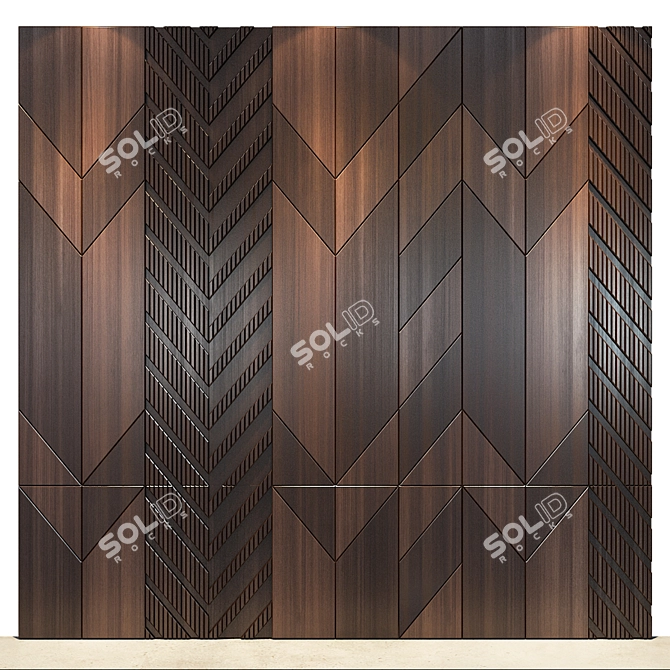 Modern Wood Melamine Wall Panels 3D model image 1