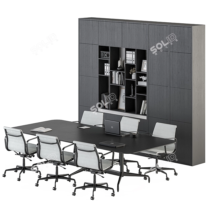 Modern Meeting Table Set - Office 303 3D model image 2