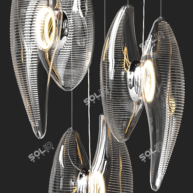 Elegant Duna Pendant Light 3D model image 2