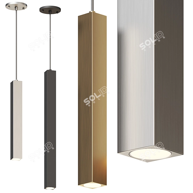 Modern Industrial Vanni LED Pendant 3D model image 1