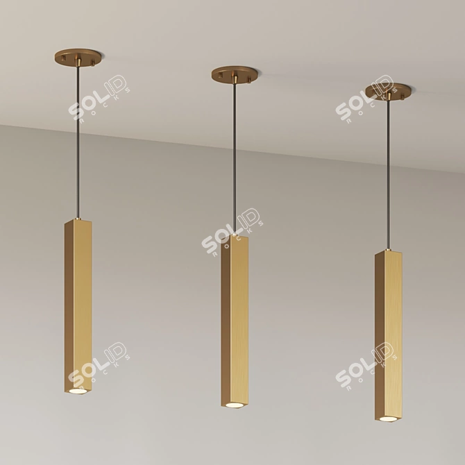 Modern Industrial Vanni LED Pendant 3D model image 2