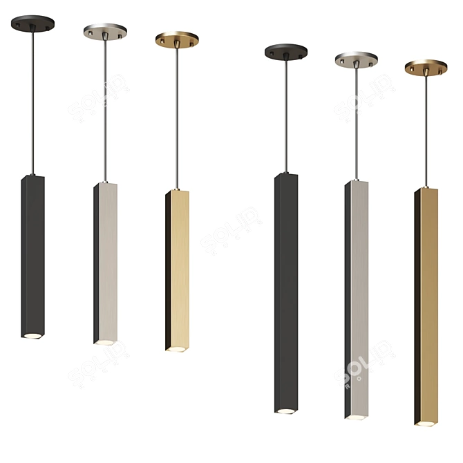 Modern Industrial Vanni LED Pendant 3D model image 4