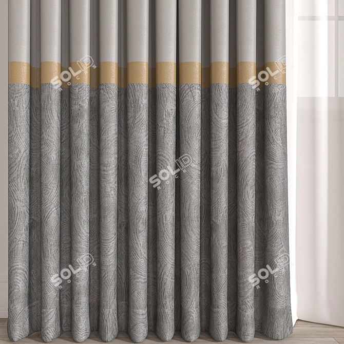 Modern Curtain Design 3D Model 3D model image 2