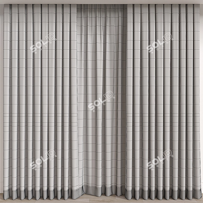 Modern Curtain Design 3D Model 3D model image 3