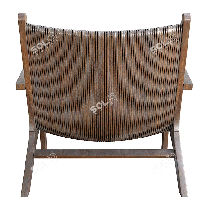 Rattan Accent Chair 3D Model 3D model image 4