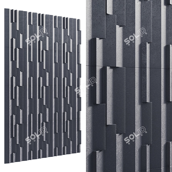 Contemporary Canes Wall Tile Set 3D model image 1