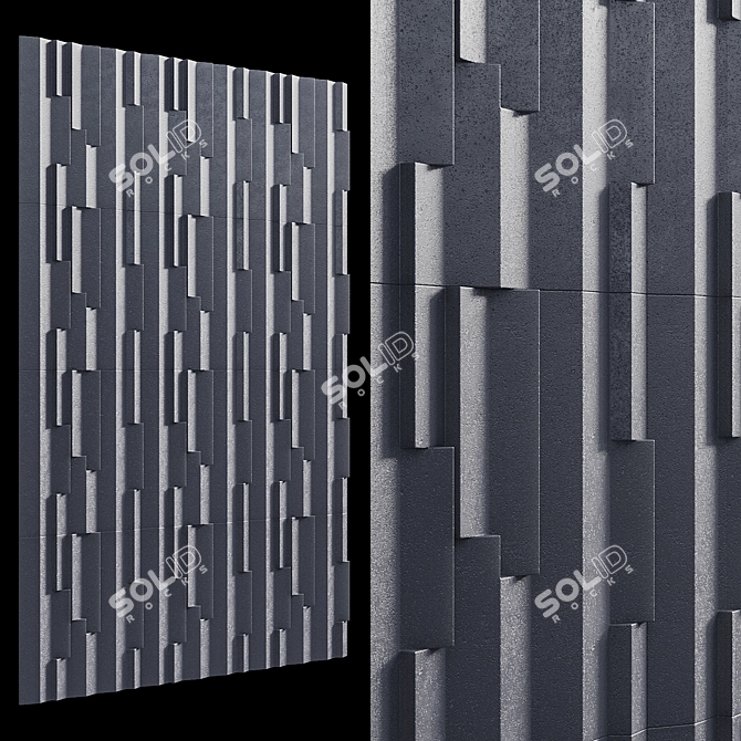 Contemporary Canes Wall Tile Set 3D model image 2