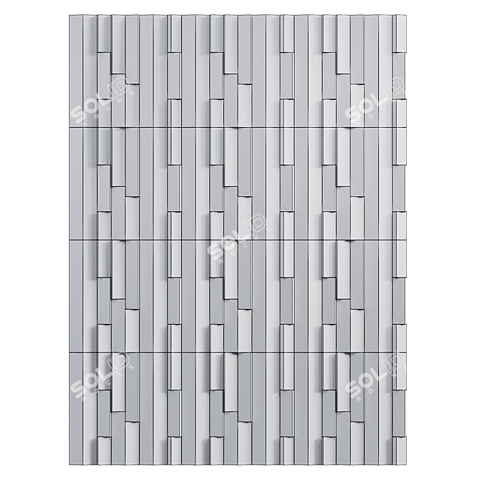 Contemporary Canes Wall Tile Set 3D model image 4