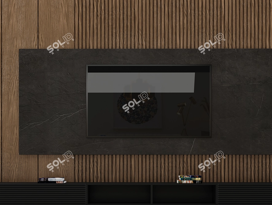 Modern TV Wall Shelf Design 3D model image 2