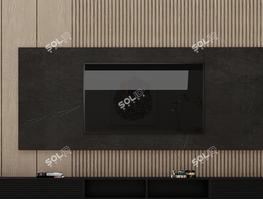 Modern TV Wall Shelf Design 3D model image 3