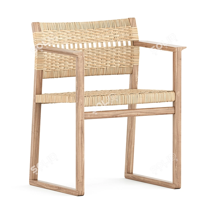 Fredericia Cane Wicker Chair Collection 3D model image 3