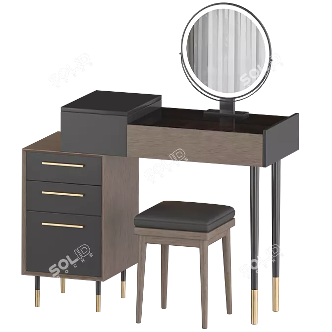 ARABELLA Modern Vanity Set: Elegant, Compact 3D model image 1