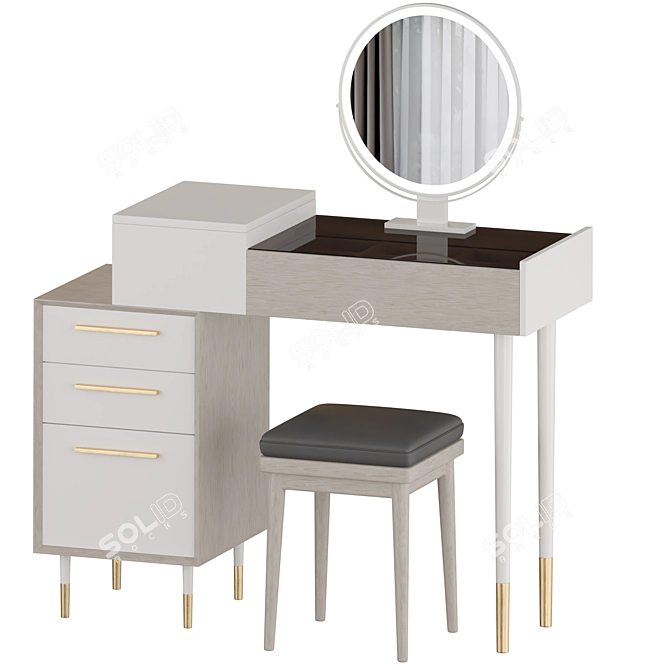 ARABELLA Modern Vanity Set: Elegant, Compact 3D model image 2