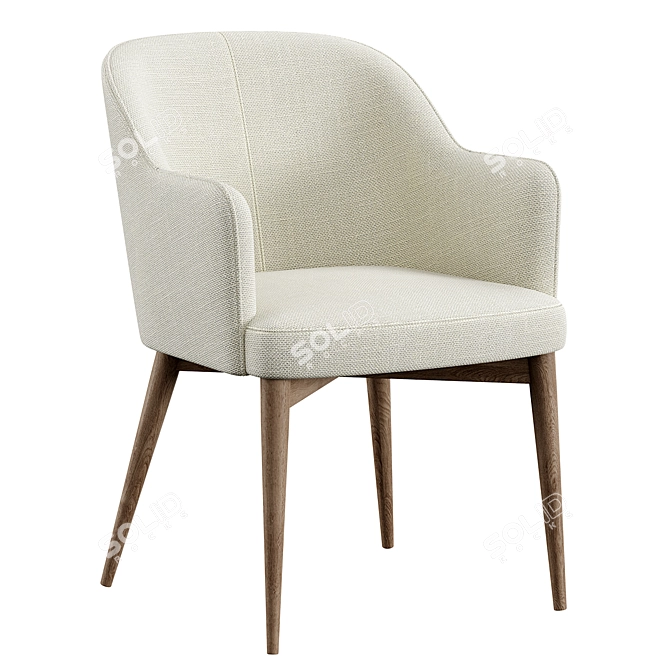 Modern Grey Steel Chair 3D model image 2