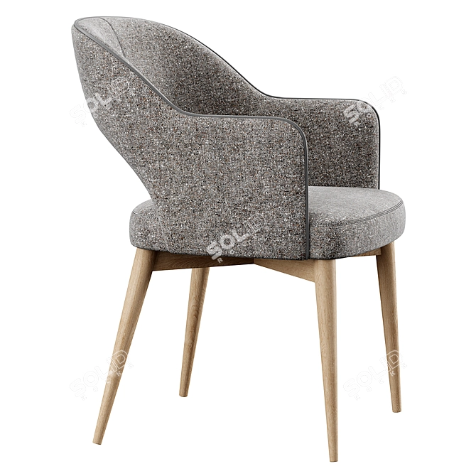 Modern Grey Steel Chair 3D model image 3