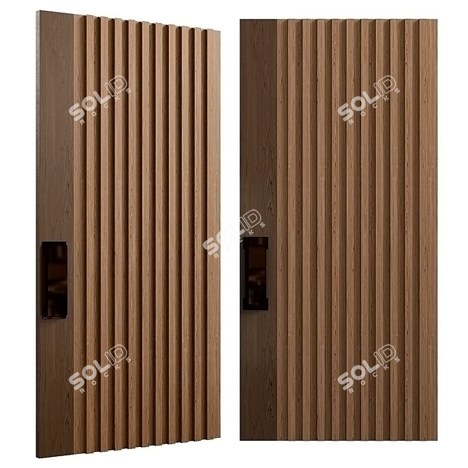  Modern 3D Model Channeled Door 3D model image 1