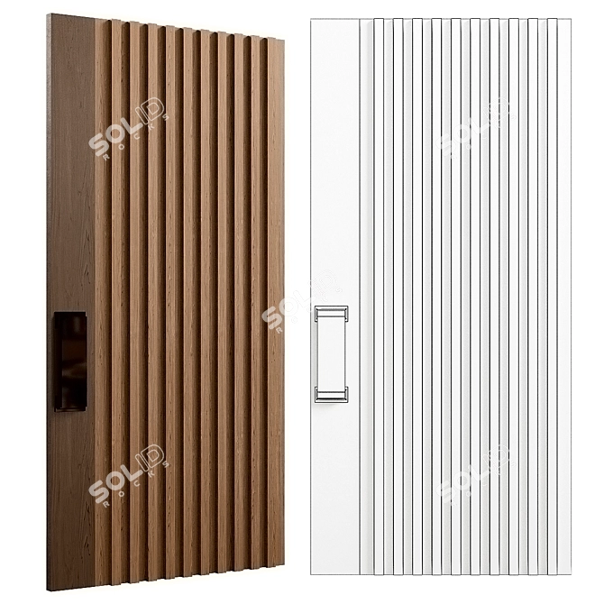  Modern 3D Model Channeled Door 3D model image 2