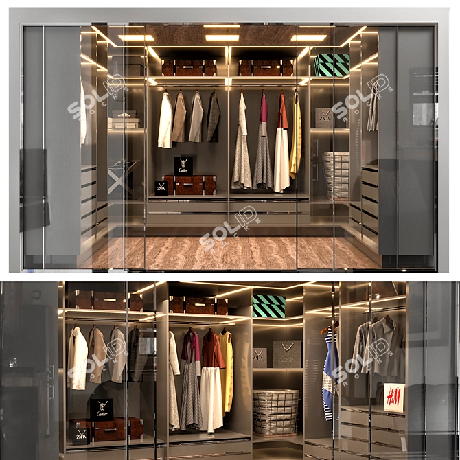 Deco Storage Wardrobe Kit 3D model image 1