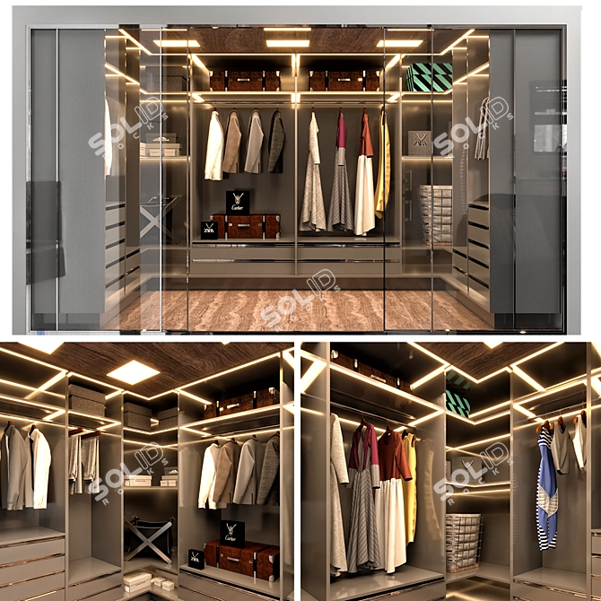 Deco Storage Wardrobe Kit 3D model image 2
