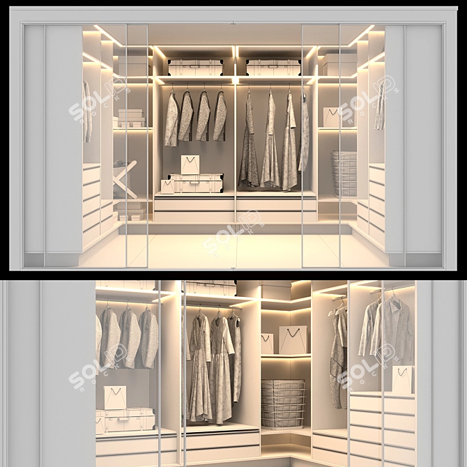 Deco Storage Wardrobe Kit 3D model image 6
